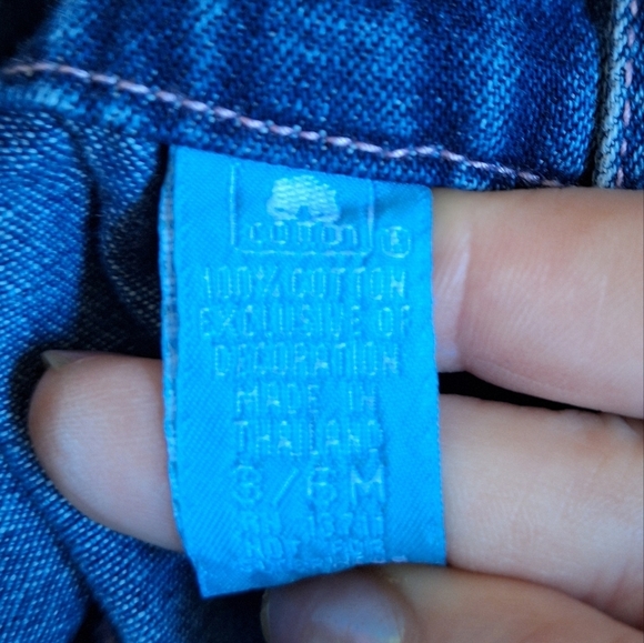 Vintage Moonbeams Denim Embroidered Baby Girl Overalls Snap Open Size 3-6 Months - Picture 2 of 10